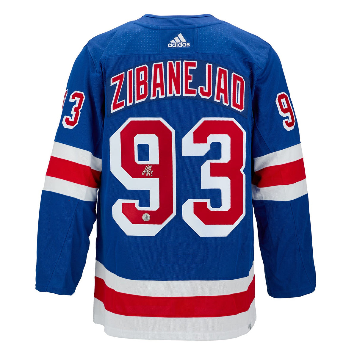 Mika Zibanejad Autographed New York Rangers adidas Jersey product image 1, provided for visual reference and product detail