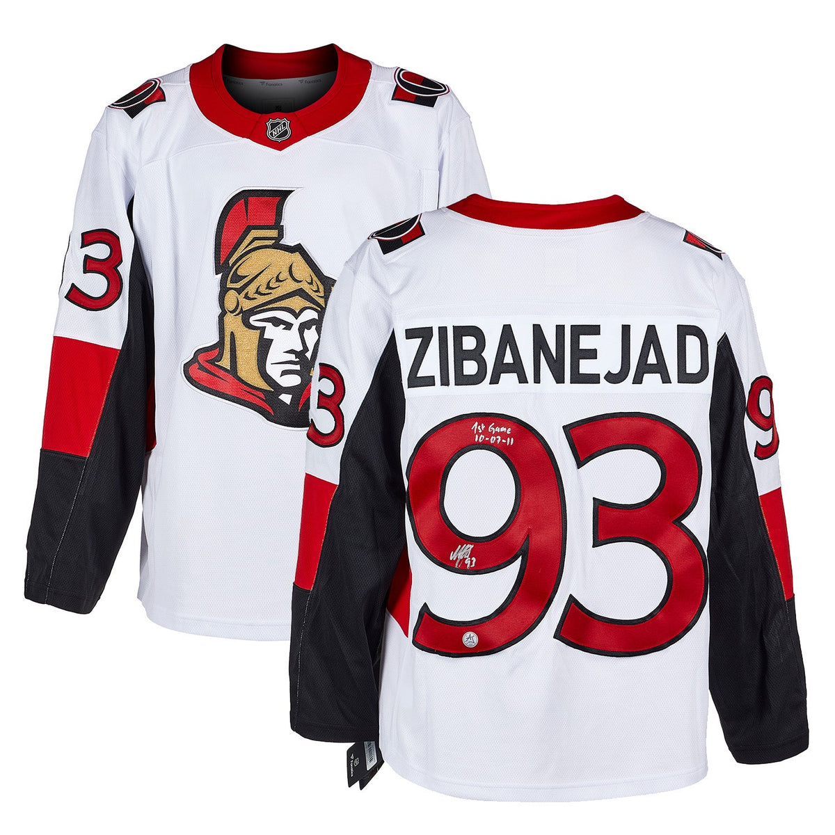 Mika Zibanejad Signed & Dated 1st Game Ottawa Senators Fanatics Breakaway Jersey product image 3, provided for visual