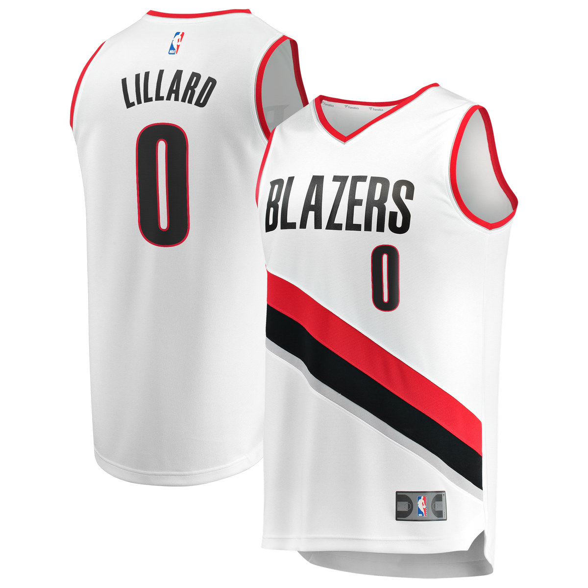 Men's Portland Trail Blazers Damian Lillard Fanatics White product image 1