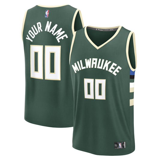Men's Milwaukee Bucks Fanatics Green Fast Break Custom product image 1