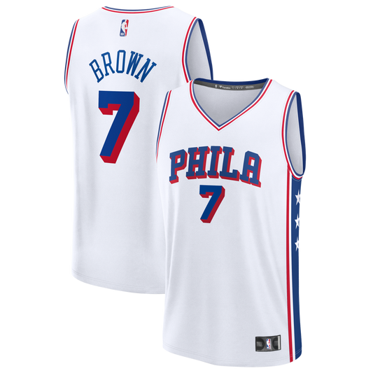 Men's Philadelphia 76ers Jaylen Brown Fanatics White Fast product image 1