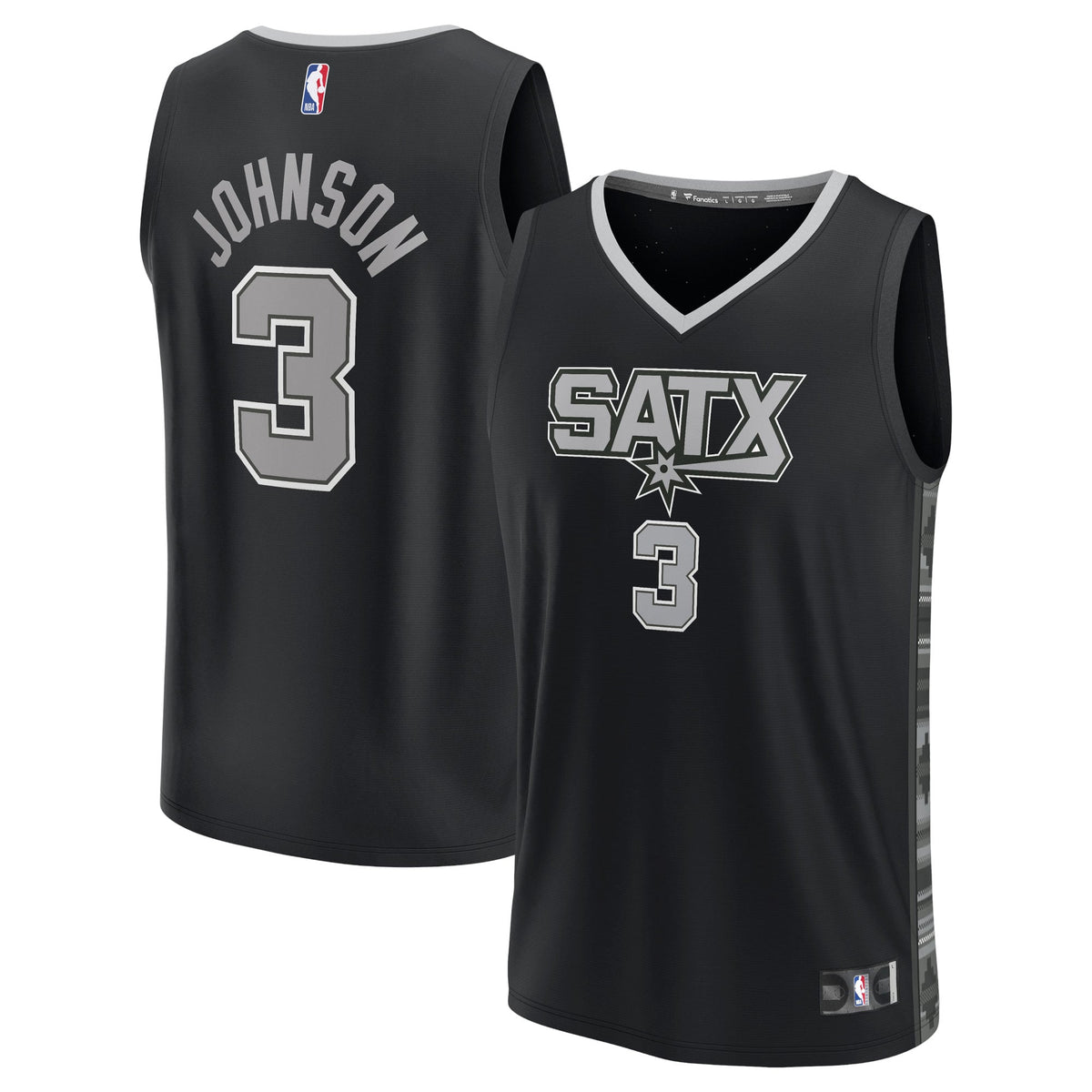 Men's San Antonio Spurs Keldon Johnson Fanatics Black Fast product image 1