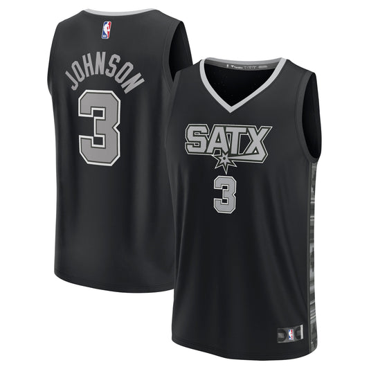Men's San Antonio Spurs Keldon Johnson Fanatics Black Fast product image 1