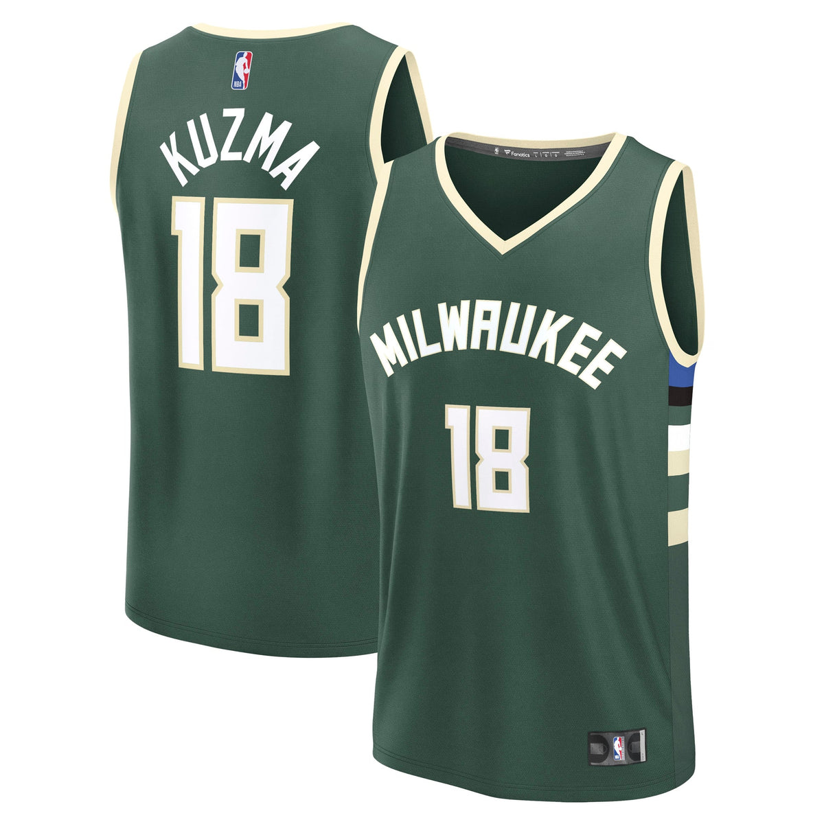 Men's Milwaukee Bucks Kyle Kuzma Fanatics Hunter Green Fast product image 2