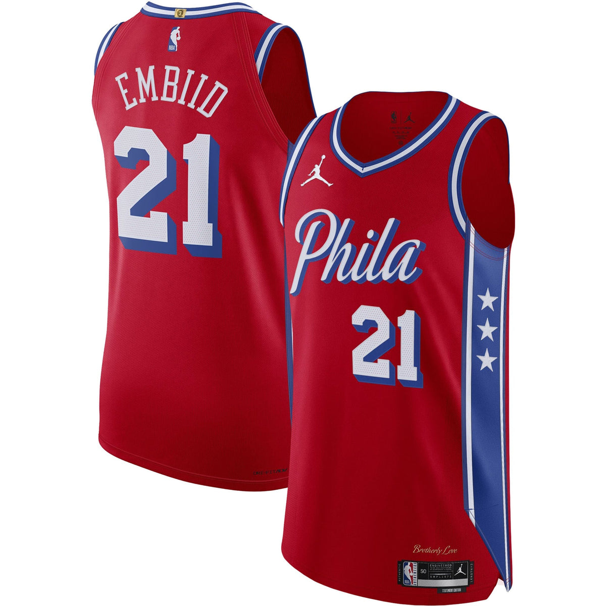 Men's Philadelphia 76ers Joel Embiid Jordan Brand Red product image 2