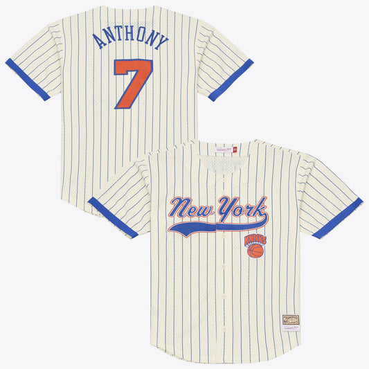 Men's New York Knicks Carmelo Anthony Mitchell & Ness Cream product image 1