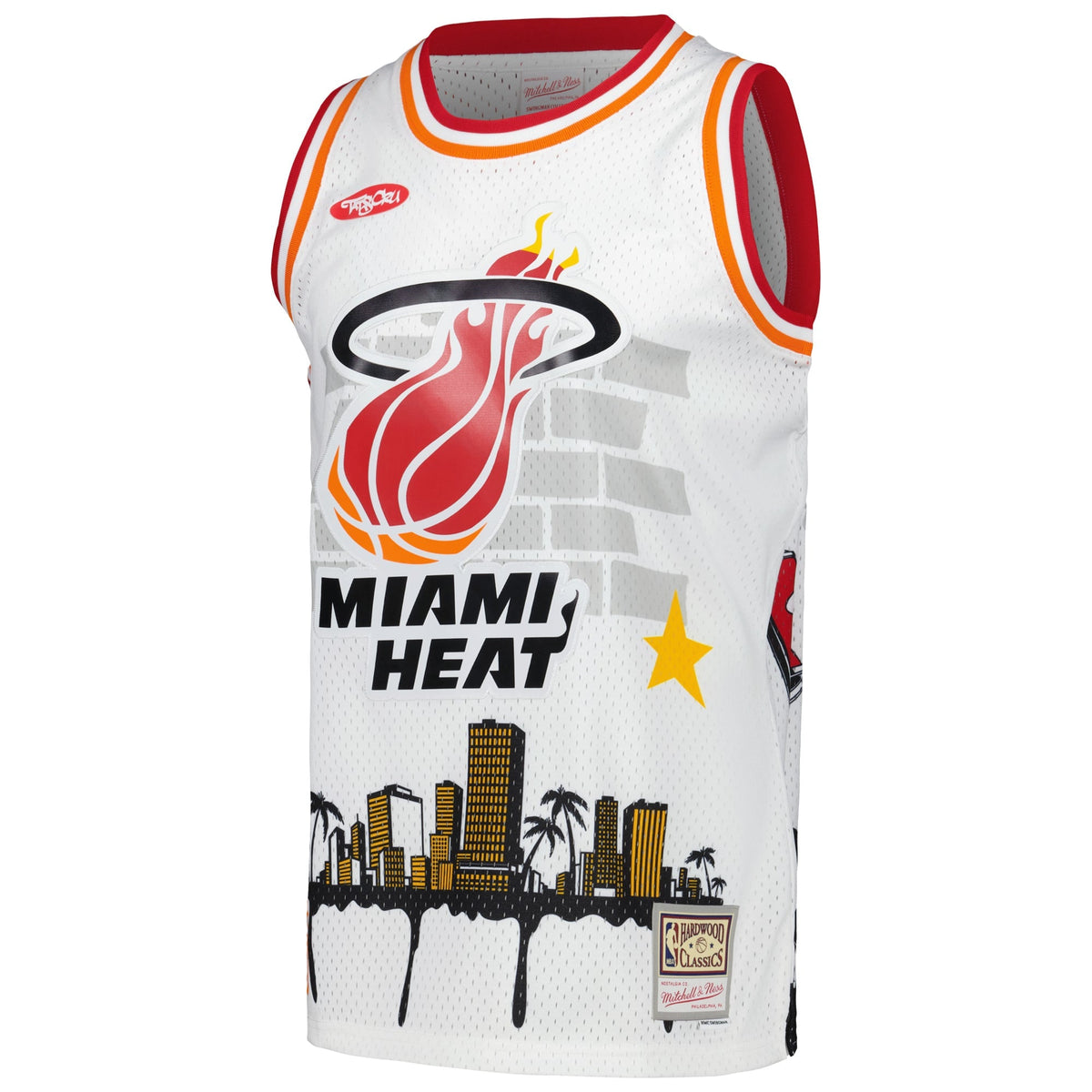 Men's Miami Heat Mitchell & Ness x Tats Cru White Hardwood product image 3
