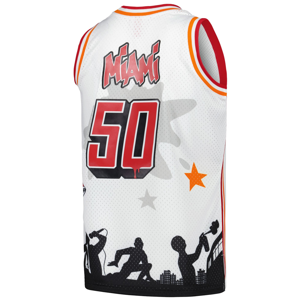 Men's Miami Heat Mitchell & Ness x Tats Cru White Hardwood product image 4