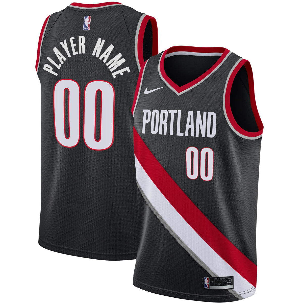 Men's Portland Trail Blazers Nike Black Swingman Custom product image 1
