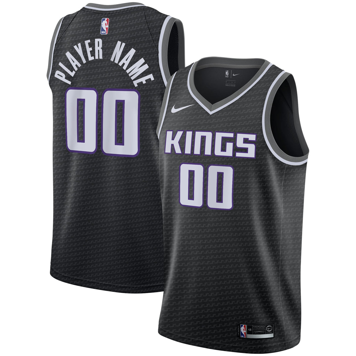 Men's Sacramento Kings Nike Black Swingman Custom Jersey product image 2