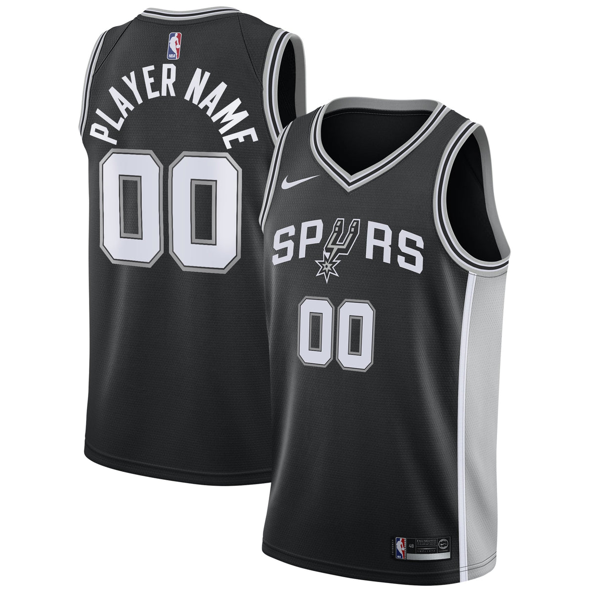 Men's San Antonio Spurs Nike Black Swingman Custom Jersey product image 1