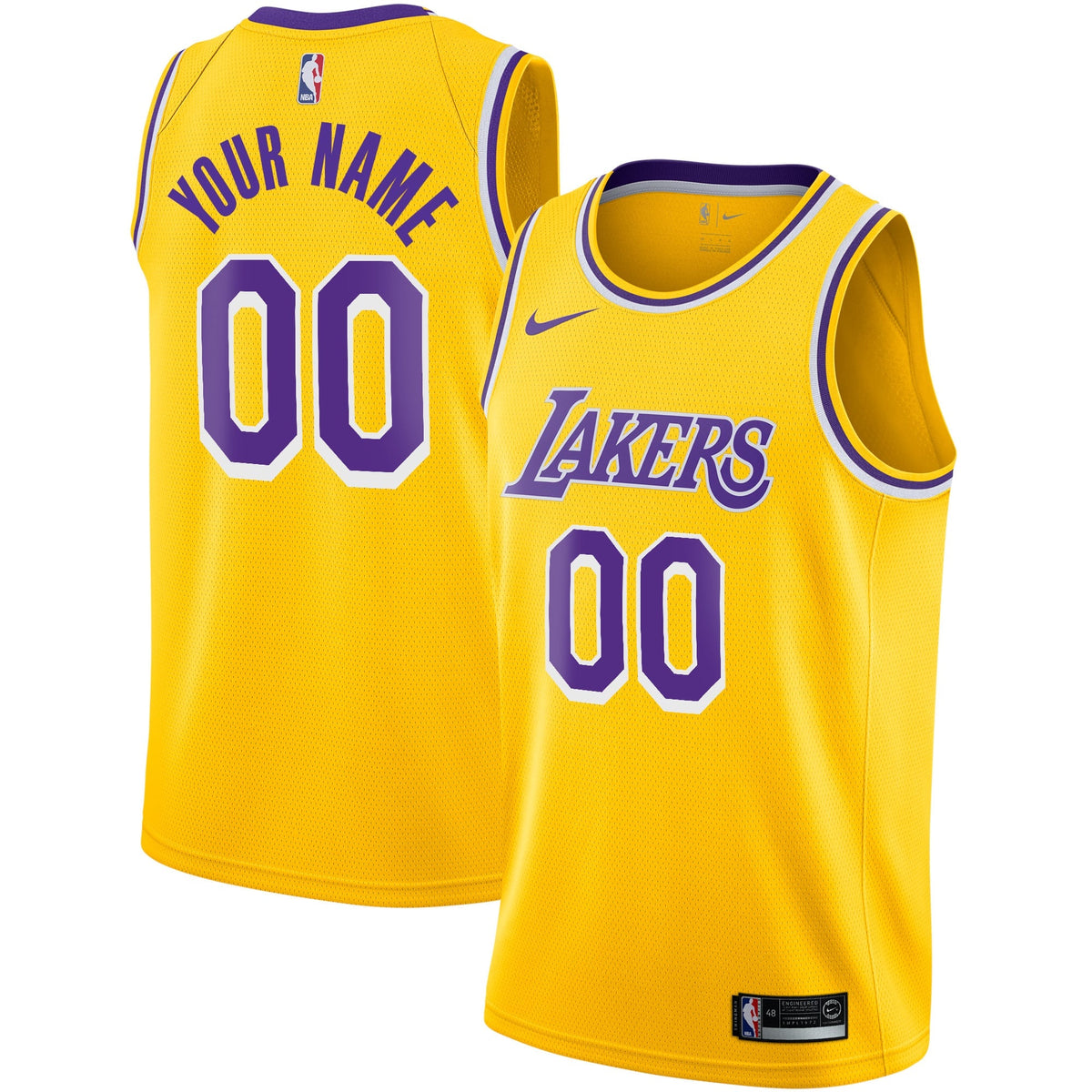 Men's Los Angeles Lakers Nike Gold Custom Swingman Jersey product image 2