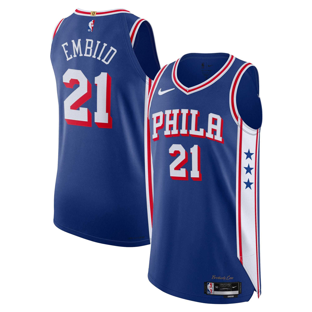 Men's Philadelphia 76ers Joel Embiid Nike Royal Authentic product image 2