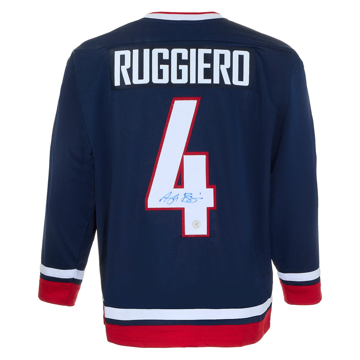 Angela Ruggiero Autographed Team USA Custom Hockey Nation Jersey product image 1, provided for visual reference and product