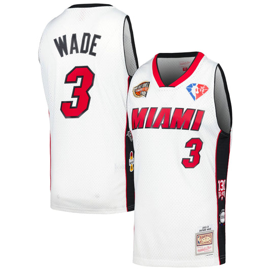 Unisex Miami Heat Dwyane Wade Mitchell & Ness White Hall of product image 1