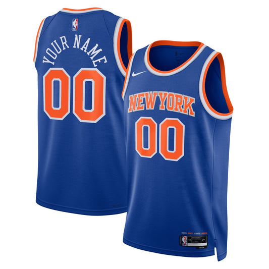 Unisex New York Knicks Nike Blue Swingman Custom Jersey product image 1