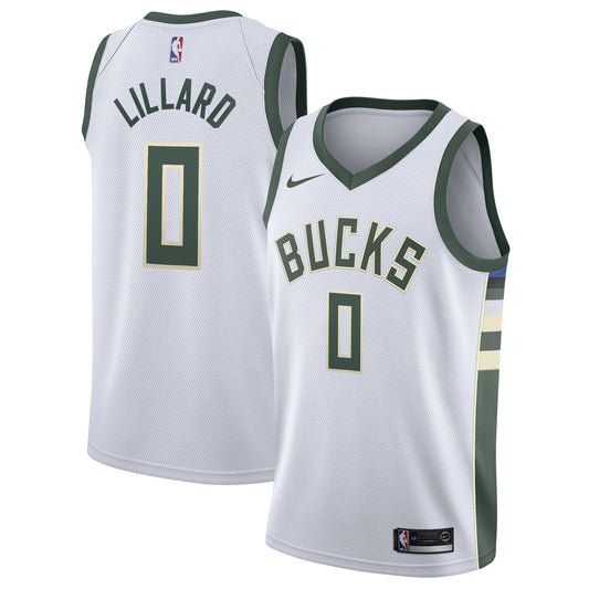Unisex Milwaukee Bucks Damian Lillard Nike White Swingman product image 1
