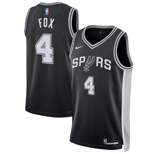 Unisex San Antonio Spurs De'Aaron Fox Nike Black Swingman product image 1