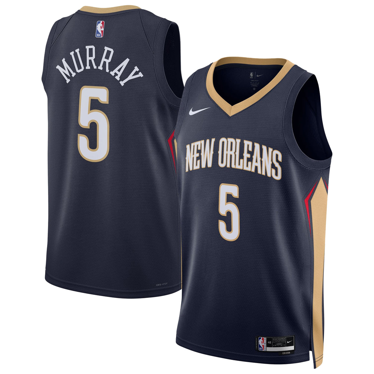 Unisex New Orleans Pelicans Dejounte Murray Nike Navy 2024 product image 2