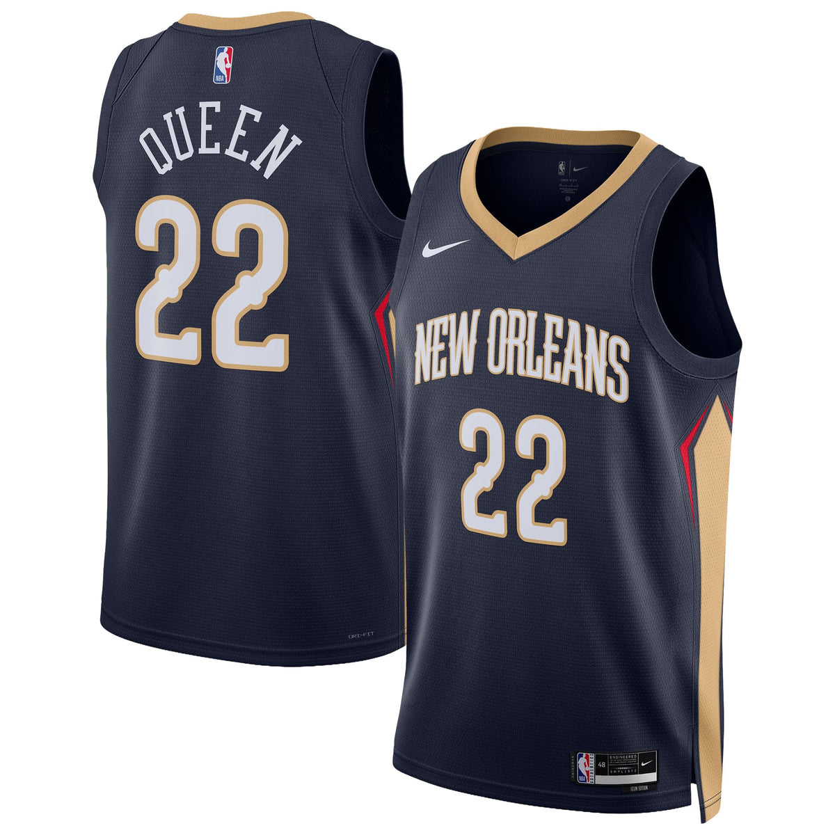Unisex New Orleans Pelicans Derik Queen Nike Navy Swingman product image 1