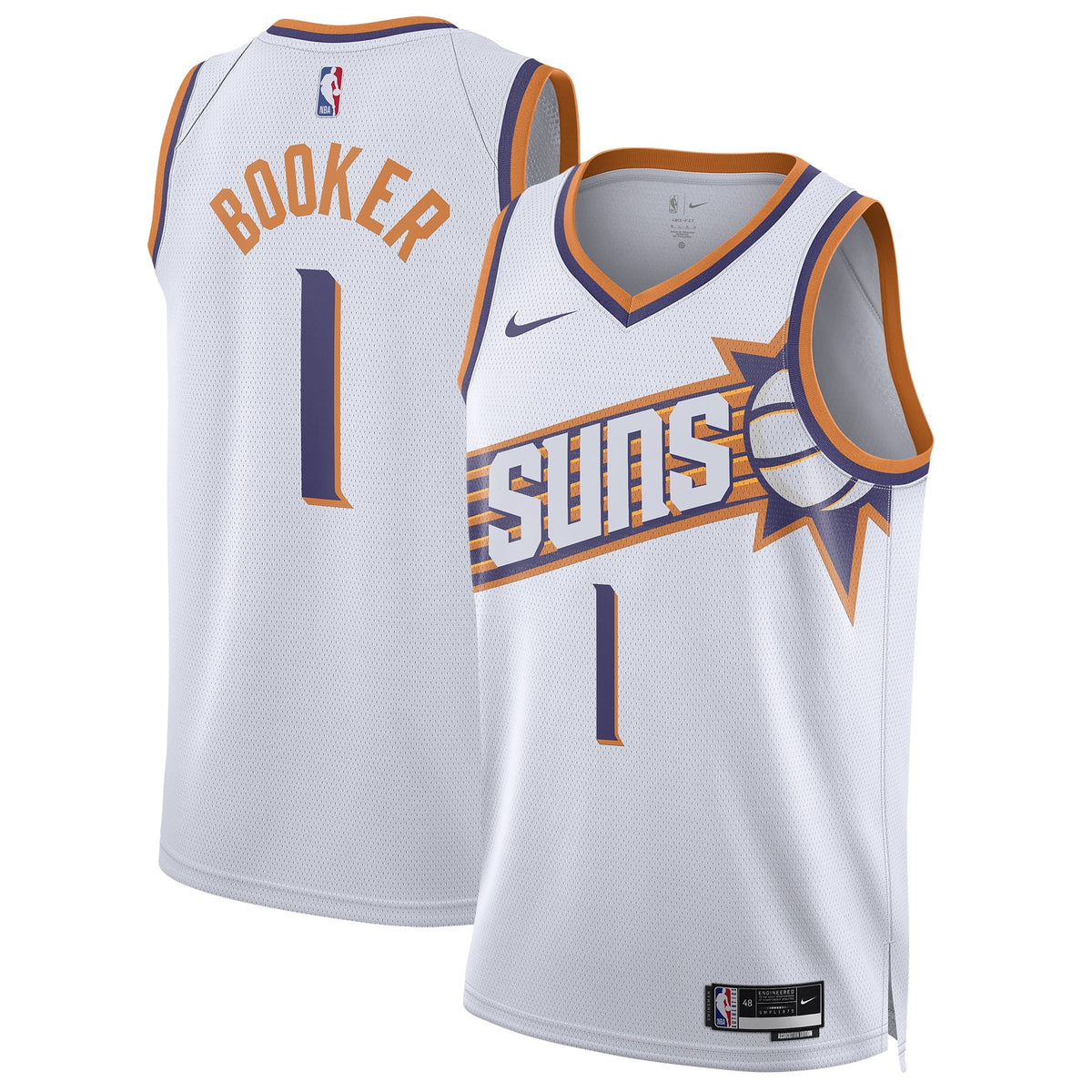 Unisex Phoenix Suns Devin Booker Nike White Swingman Jersey product image 2