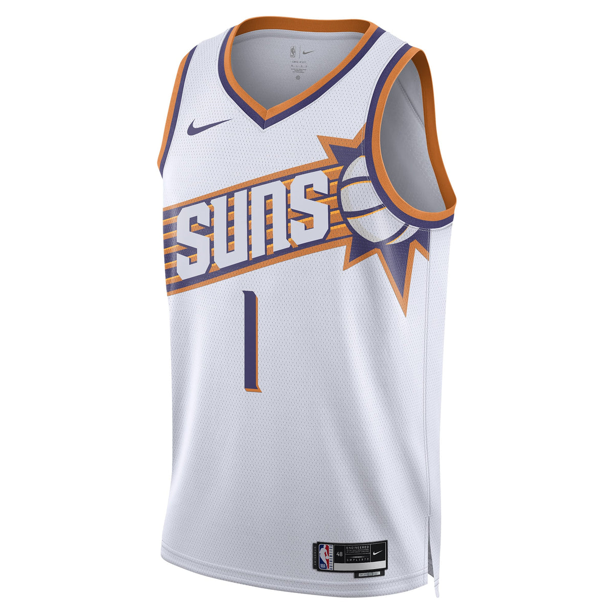 Unisex Phoenix Suns Devin Booker Nike White Swingman Jersey product image 3