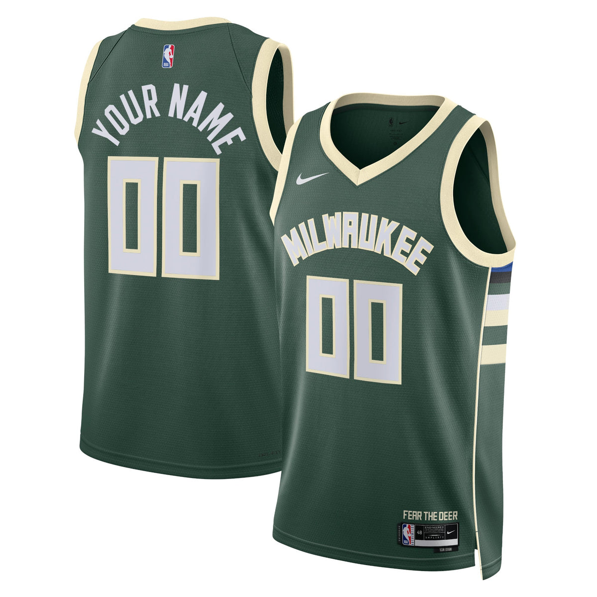 Unisex Milwaukee Bucks Nike Hunter Green Swingman Custom product image 1
