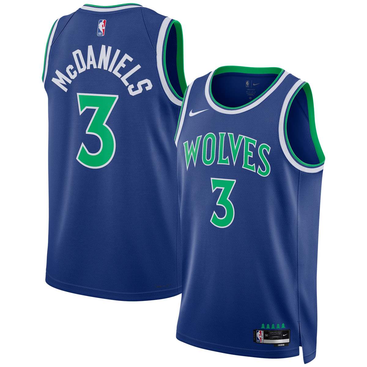 Unisex Minnesota Timberwolves Jaden McDaniels Nike Blue product image 2