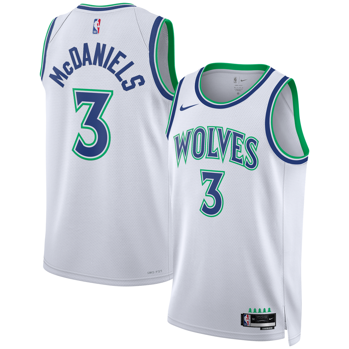 Unisex Minnesota Timberwolves Jaden McDaniels Nike White product image 1