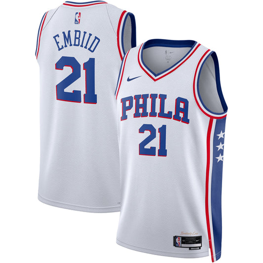 Unisex Philadelphia 76ers Joel Embiid Nike White Swingman product image 1