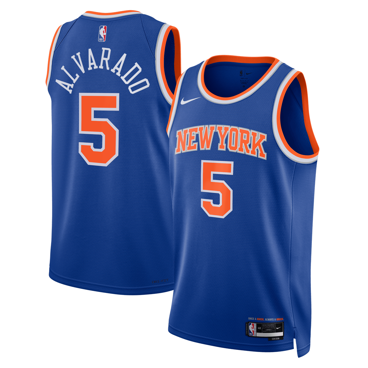 Unisex New York Knicks José Alvarado Nike Blue Swingman product image 1