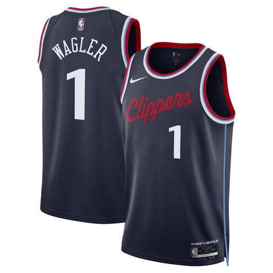 Unisex LA Clippers Keaton Wagler Nike Navy Swingman Jersey product image 1