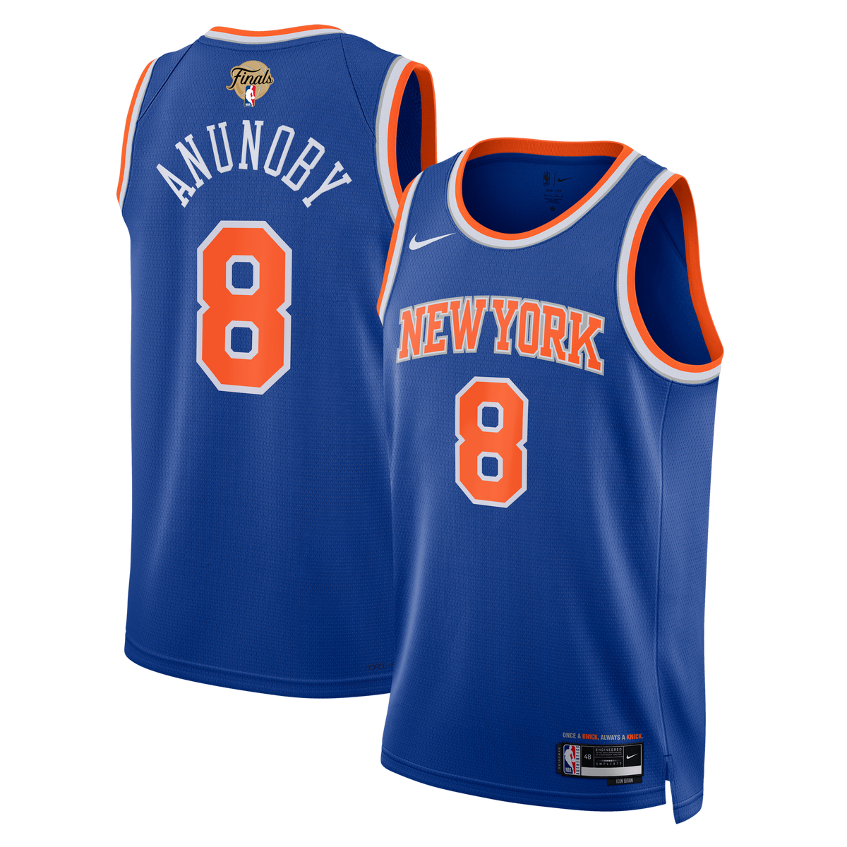 Unisex New York Knicks OG Anunoby Nike Blue 2026 NBA Finals product image 1