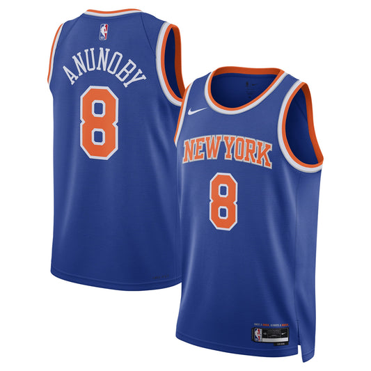 Unisex New York Knicks OG Anunoby Nike Blue Swingman Jersey product image 1