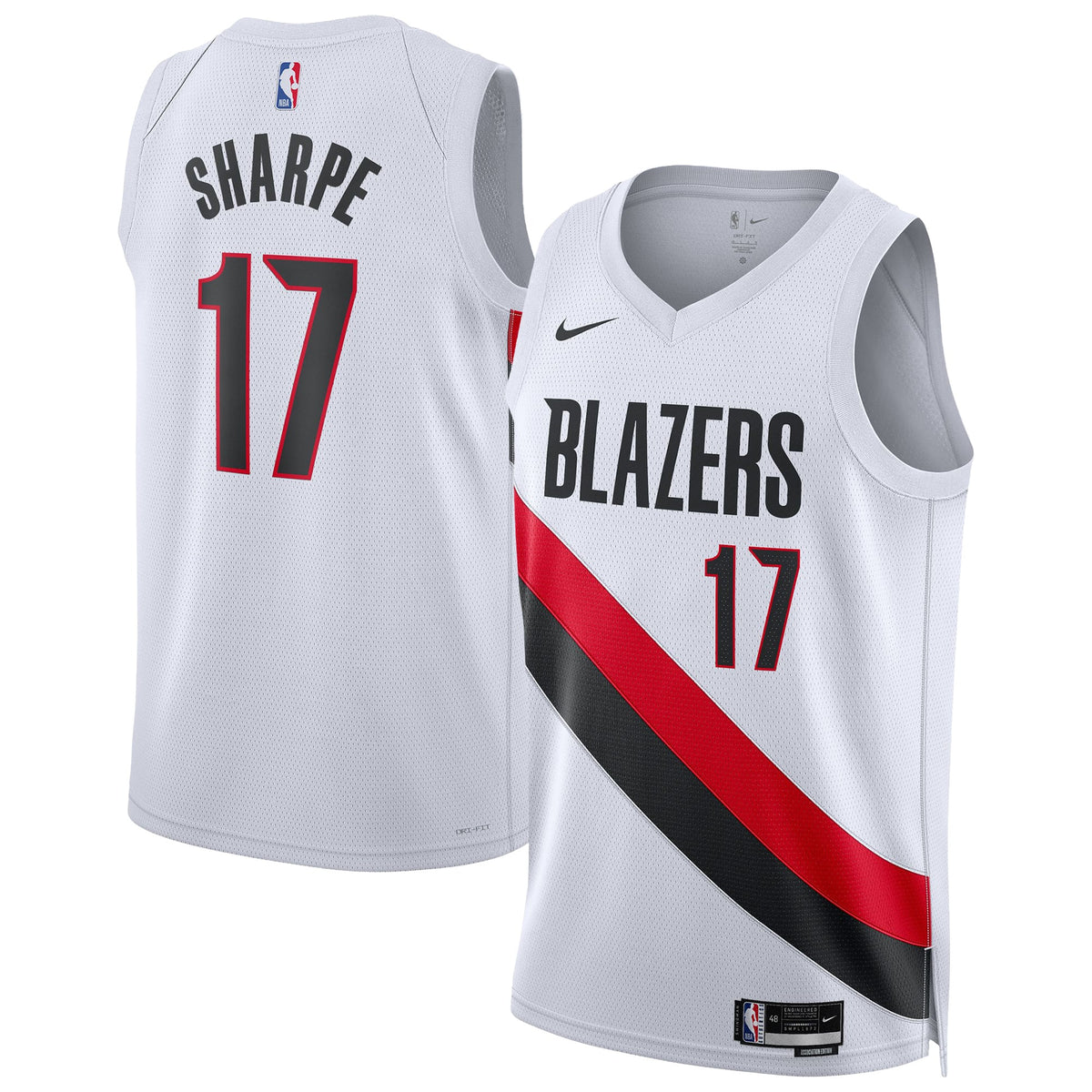 Unisex Portland Trail Blazers Shaedon Sharpe Nike White product image 1