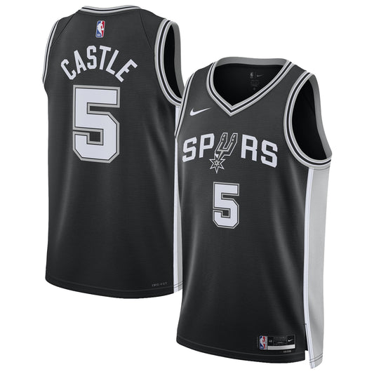 Unisex San Antonio Spurs Stephon Castle Nike Black Swingman product image 1