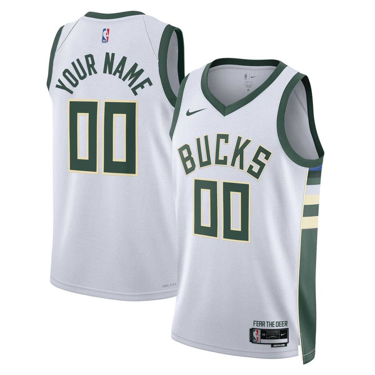 Unisex Milwaukee Bucks Nike White Swingman Custom Jersey product image 2