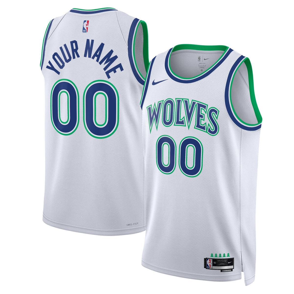 Unisex Minnesota Timberwolves Nike White Swingman Custom product image 2
