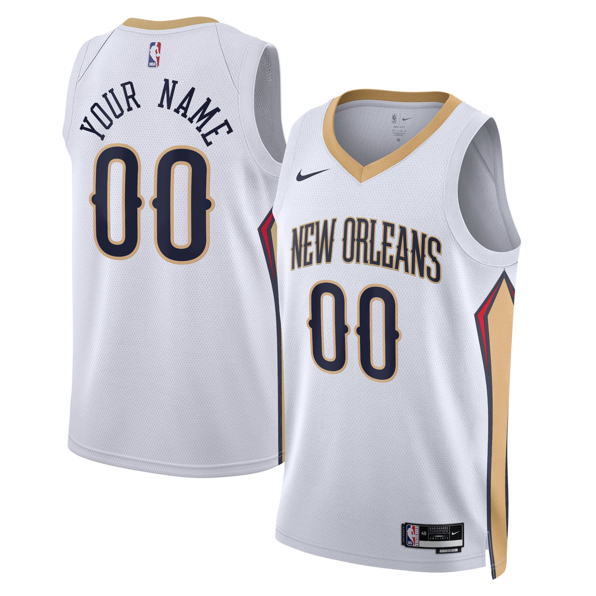 Unisex New Orleans Pelicans Nike White Swingman Custom product image 1