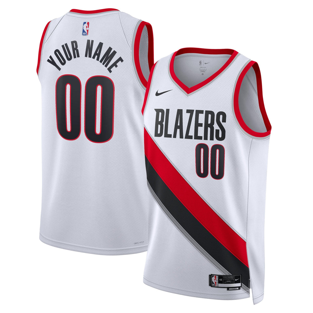 Unisex Portland Trail Blazers Nike White Swingman Custom product image 1