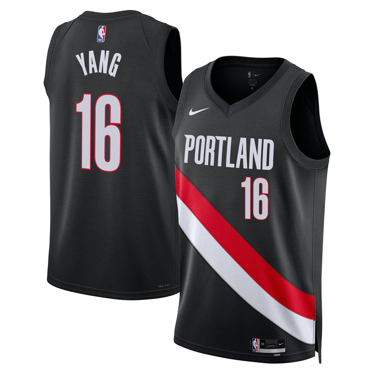 Unisex Portland Trail Blazers Yang Hansen Nike Black product image 1