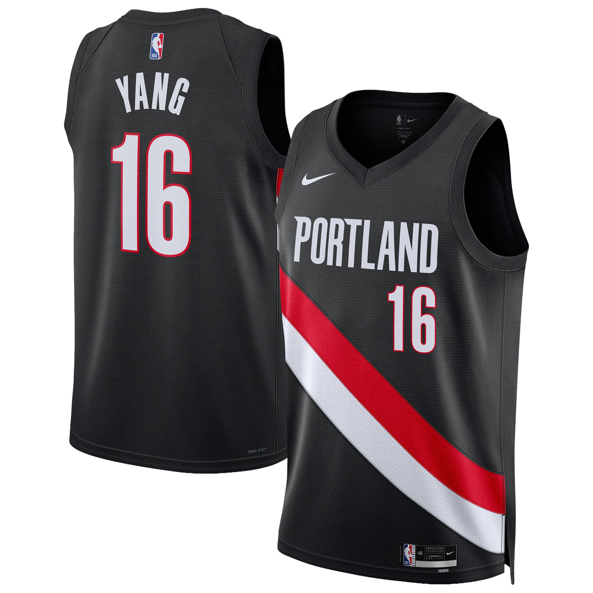 Unisex Portland Trail Blazers Yang Hansen Nike Black product image 1