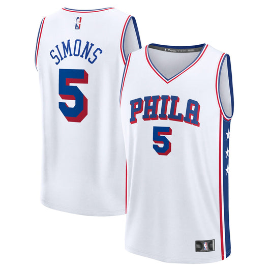 Youth Philadelphia 76ers Anfernee Simons Fanatics White product image 1