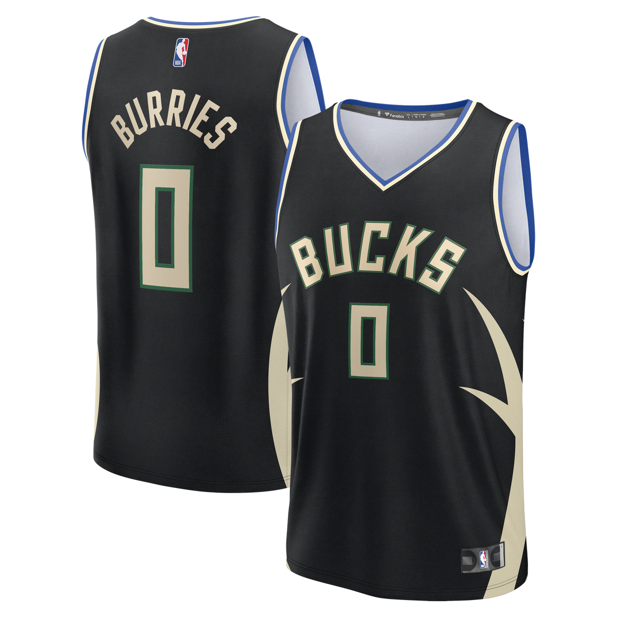 Youth Milwaukee Bucks Brayden Burries Fanatics Black Fast product image 2