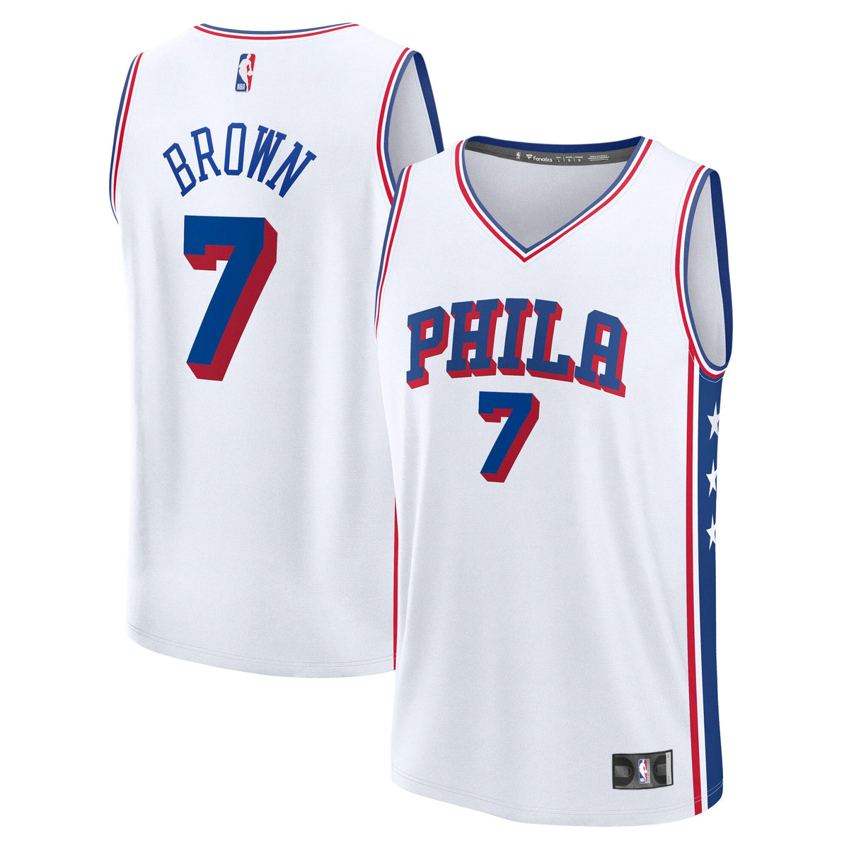 Youth Philadelphia 76ers Jaylen Brown Fanatics White Fast product image 2