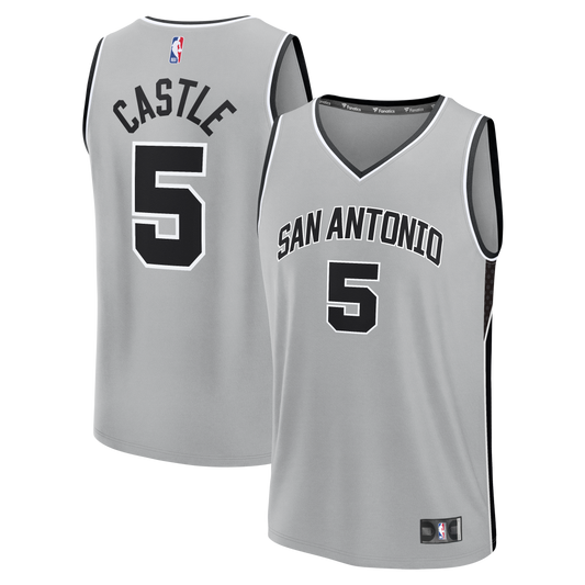 Youth San Antonio Spurs Stephon Castle Fanatics Silver Fast product image 1