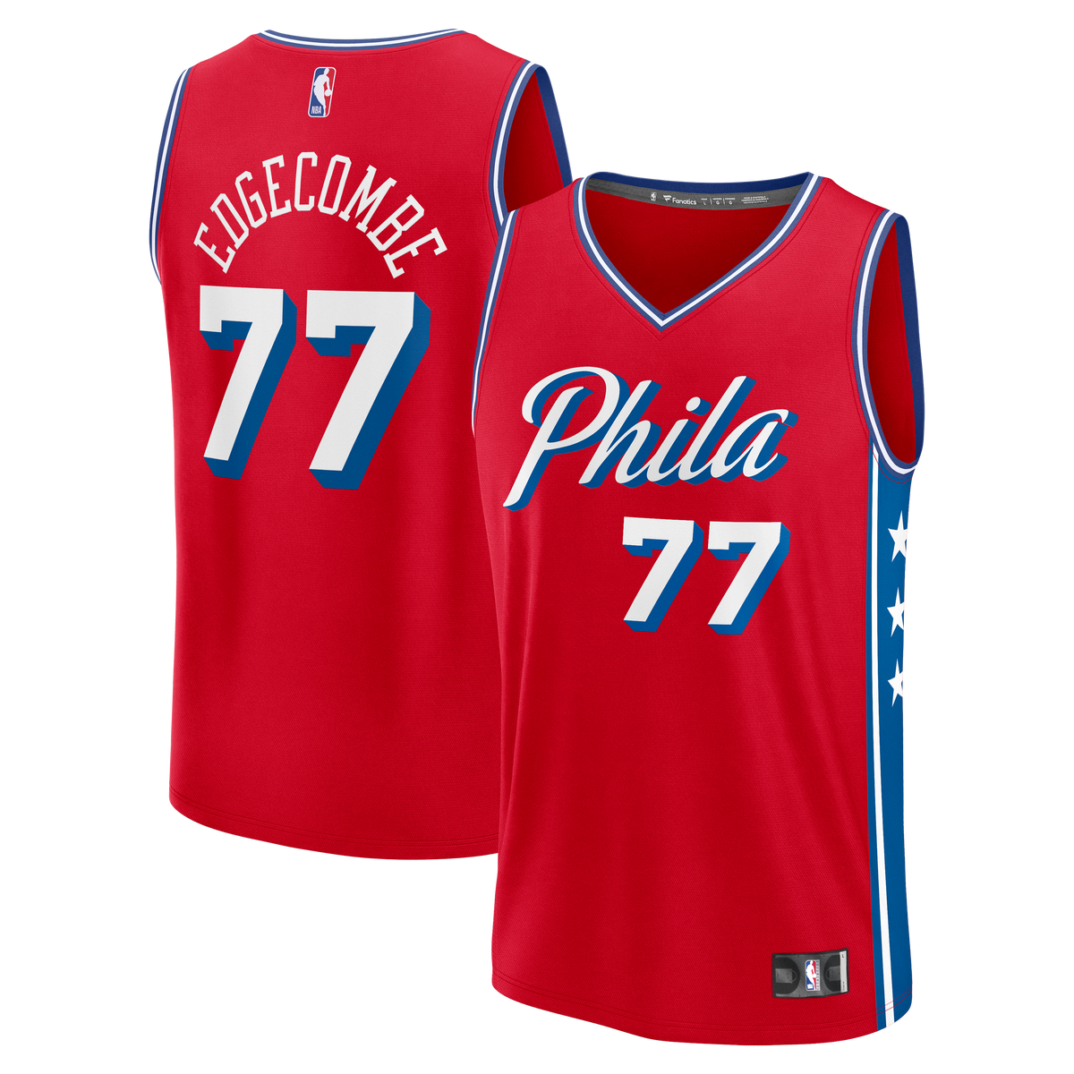 Youth Philadelphia 76ers VJ Edgecombe Fanatics Red Fast product image 1