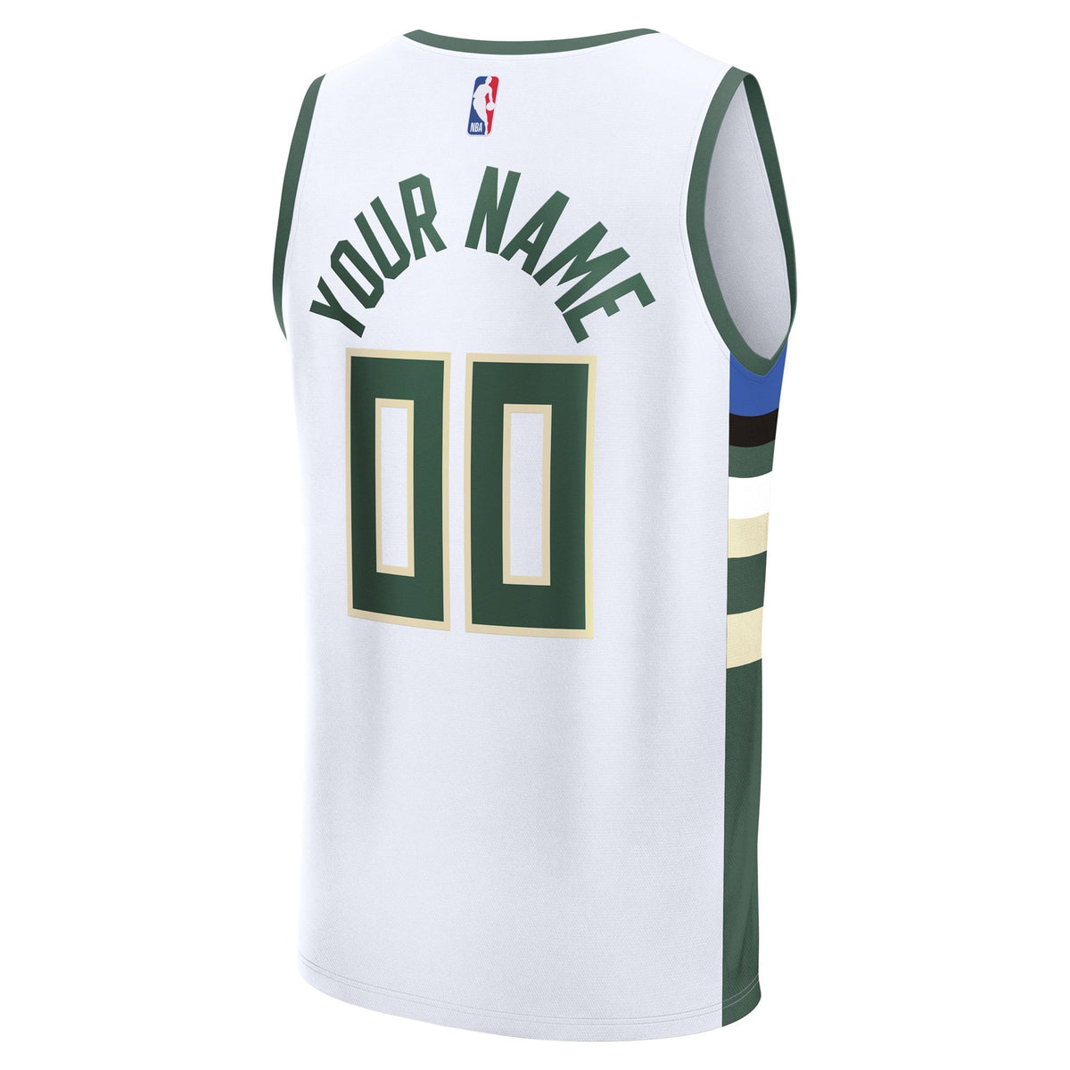 Youth Milwaukee Bucks Fanatics White Fast Break Custom product image 4