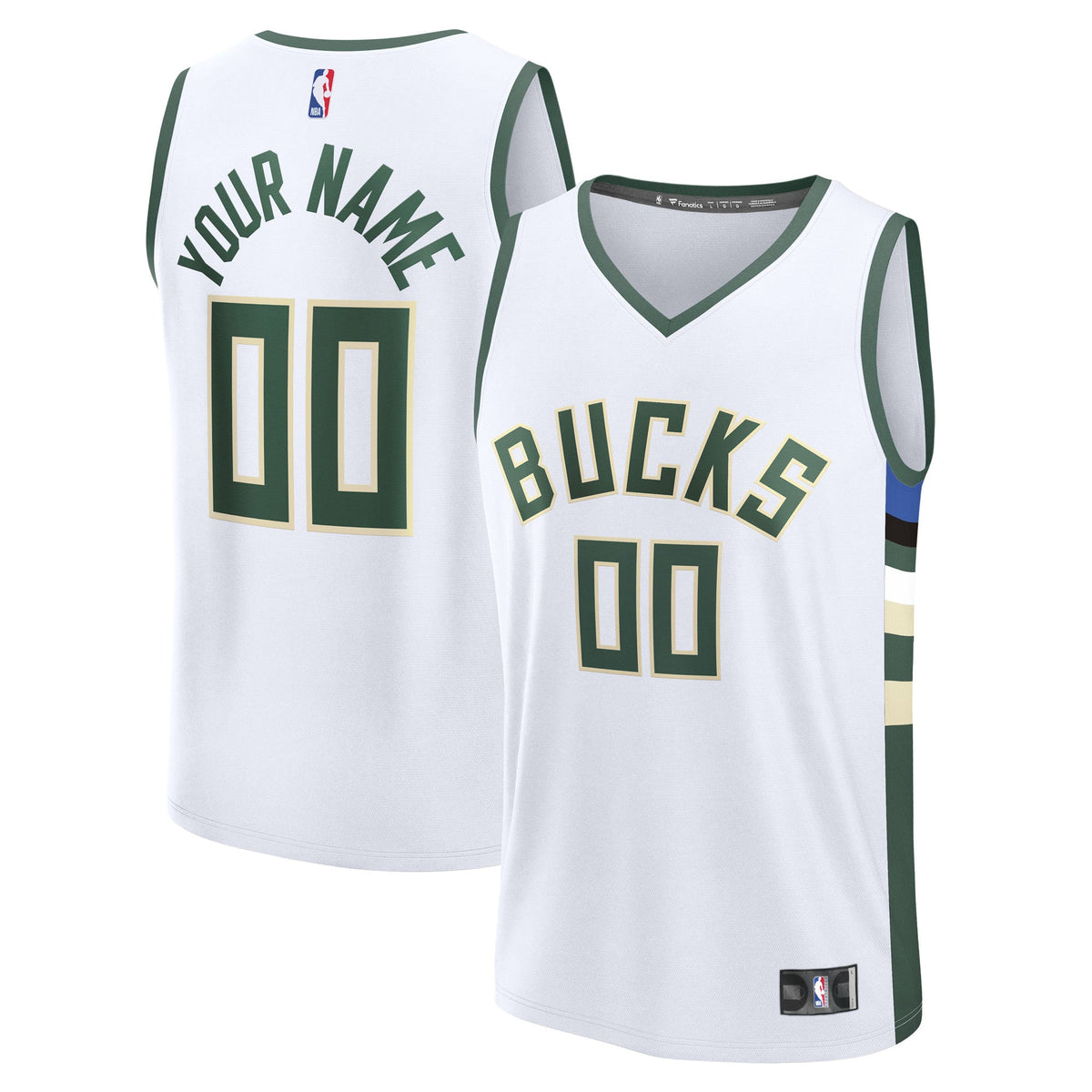Youth Milwaukee Bucks Fanatics White Fast Break Custom product image 1
