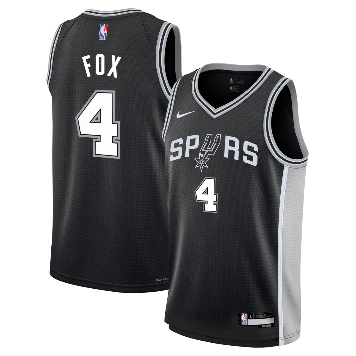 Youth San Antonio Spurs De'Aaron Fox Nike Black Swingman product image 2